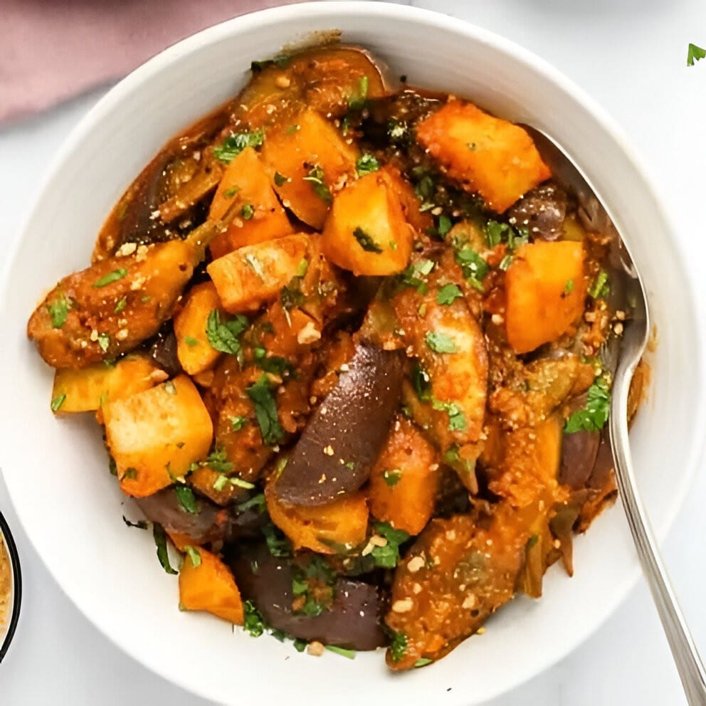 Eggplant with Potatoes.
