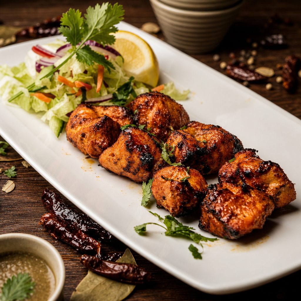 Chicken Tikka Boneless (Breast) 6 Pieces.