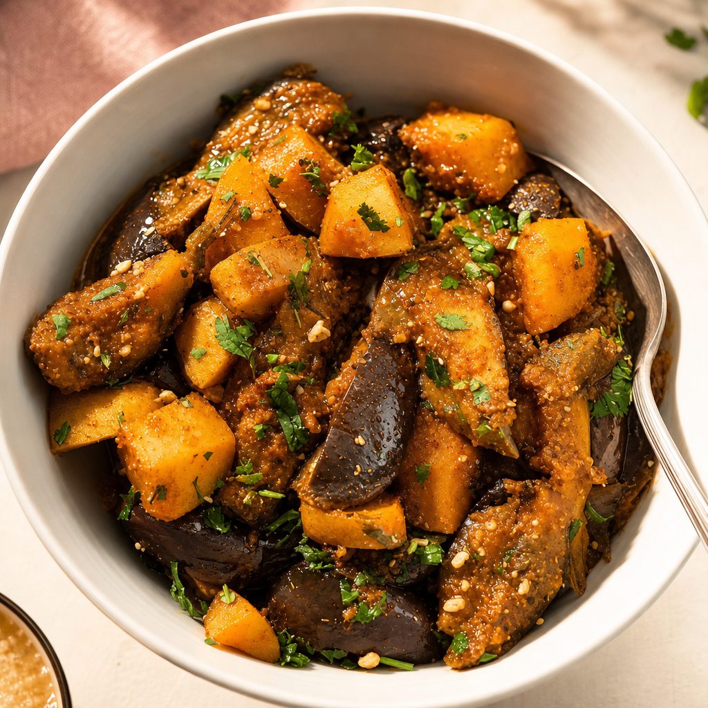 Eggplant with Potatoes.
