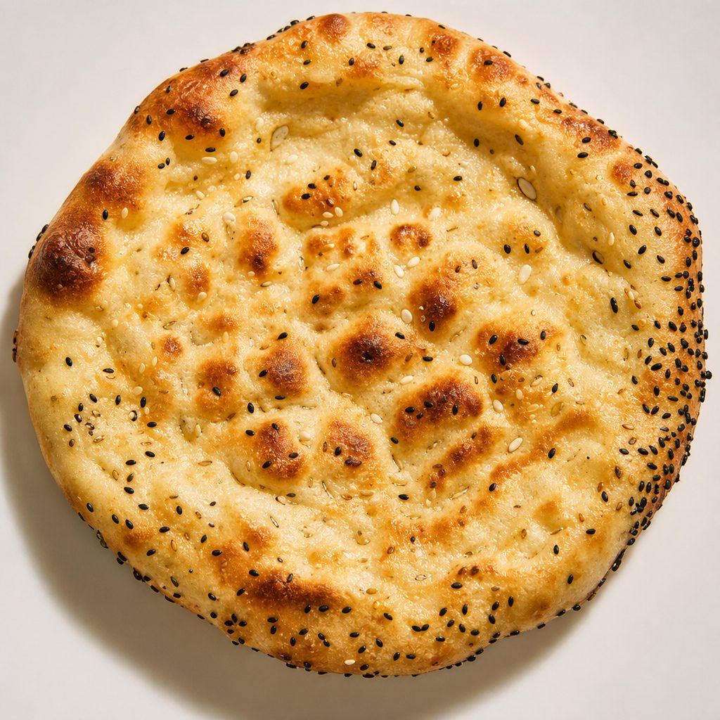 Naan with Sesame Seeds (Till) and Butter.